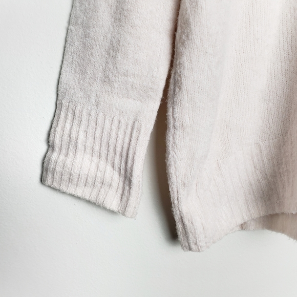 CALVIN KLEIN Blush V-Neck Nylon/Acrylic/Wool/Alpaca Knit Pullover Sweater S|P - Picture 3 of 5